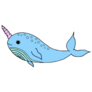 Cute Narwhal Doodle Sticker