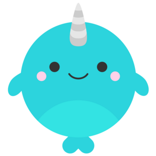 Cute Narwhal Round Sticker