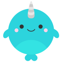 Cute Narwhal Round Sticker
