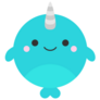 Cute Narwhal Round Sticker
