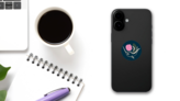 Cute Narwhal Unicorn Moon Whale Sticker on a Phone (New) example