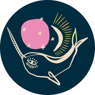 Cute Narwhal Unicorn Moon Whale Sticker