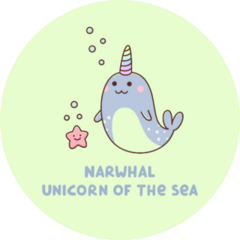 Cute Narwhal Unicorn Of The Sea Sticker