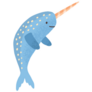Cute Narwhal With Horn Sticker