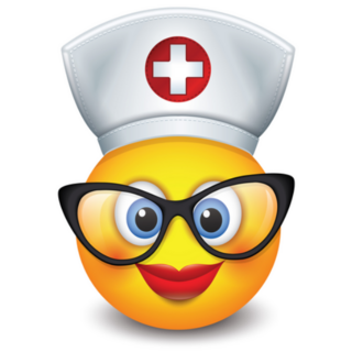 Cute Nurse Emoticon With Hat Sticker