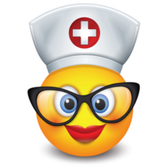 Cute Nurse Emoticon With Hat Sticker