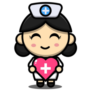 Cute Nurse With Love Heart Sticker