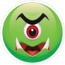 Cute One Eyed Green Monster Emoji Sticker
