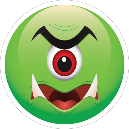 Cute One Eyed Green Monster Emoji Sticker