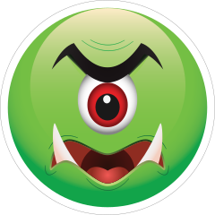 Cute One Eyed Green Monster Emoji Sticker