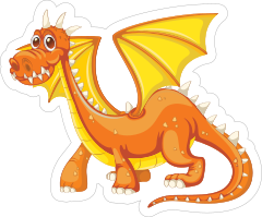 Cute Orange and Yellow Dragon