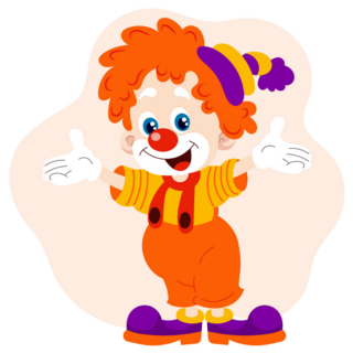Cute Orange Clown Sticker