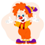 Cute Orange Clown Sticker