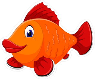 Cute Orange Fish Cartoon Sticker