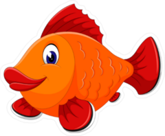 Cute Orange Fish Cartoon Sticker