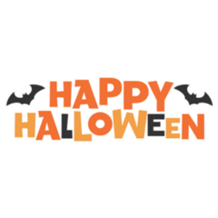 Cute Orange Lettering Halloween Sticker