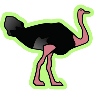 Cute Ostrich Background Green Sticker