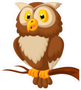 Cute Owl Cartoon Sticker