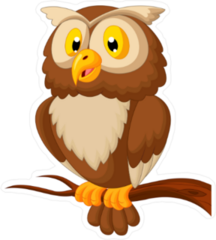Cute Owl Cartoon Sticker