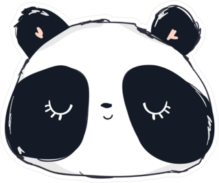 Cute Panda Bear With Eyes Closed Sticker