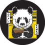 Cute Panda Eating Japanese Noodle Ramen Illustration Sticker