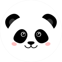 Cute Panda Face Circle Sticker