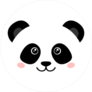 Cute Panda Face Circle Sticker