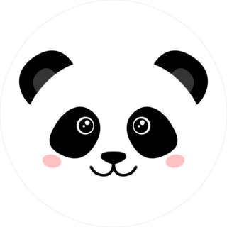Cute Panda Face Circle Sticker