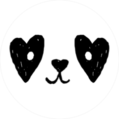 Cute Panda Face With Hearts Sticker