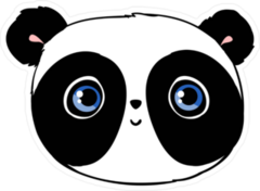 Cute Panda Head Sticker