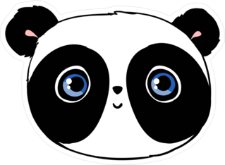 Cute Panda Head Sticker