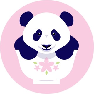 Cute Panda In Bowl Sticker
