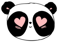Cute Panda In Love Sticker