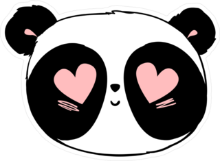 Cute Panda In Love Sticker