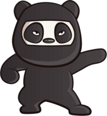 Cute Panda Ninja Sticker