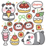 Cute Panda Sticker Sheet