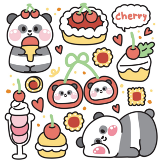 Cute Panda Sticker Sheet