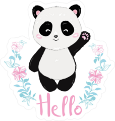 Cute Panda Waving Hello Sticker