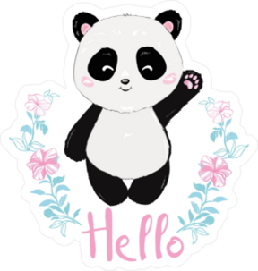 Cute Panda Waving Hello Sticker