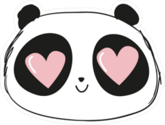 Cute Panda With Heart Eyes Sticker