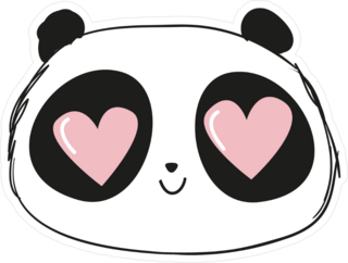 Cute Panda With Heart Eyes Sticker