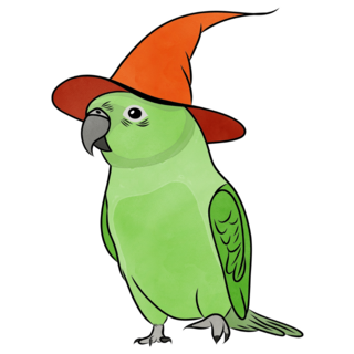 Cute Parakeet Witch Sticker
