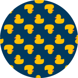 Cute Pattern With Yellow Ducks On A Blue Background Sticker