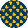 Cute Pattern With Yellow Ducks On A Blue Background Sticker