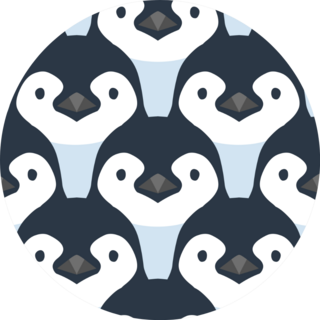 Cute Penguin Babies In A Seamless Pattern Sticker