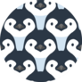 Cute Penguin Babies In A Seamless Pattern Sticker