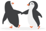 Cute Penguin Couple Cheerful Cartoon Sticker