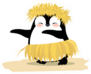 Cute Penguin Dancing Hawaiian Hula Sticker