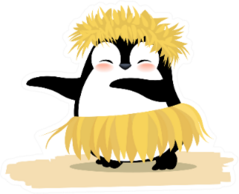 Cute Penguin Dancing Hawaiian Hula Sticker