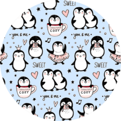 Cute Penguins Seamless Pattern Sticker